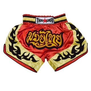 THAISMAI BS1220 กางเกงมวยไทย ผ้าต่วน ปักมวยไทย - THAI BOXING SHORTS SATIN MUAYTHAI BS1220 THAIFIGHTPRO