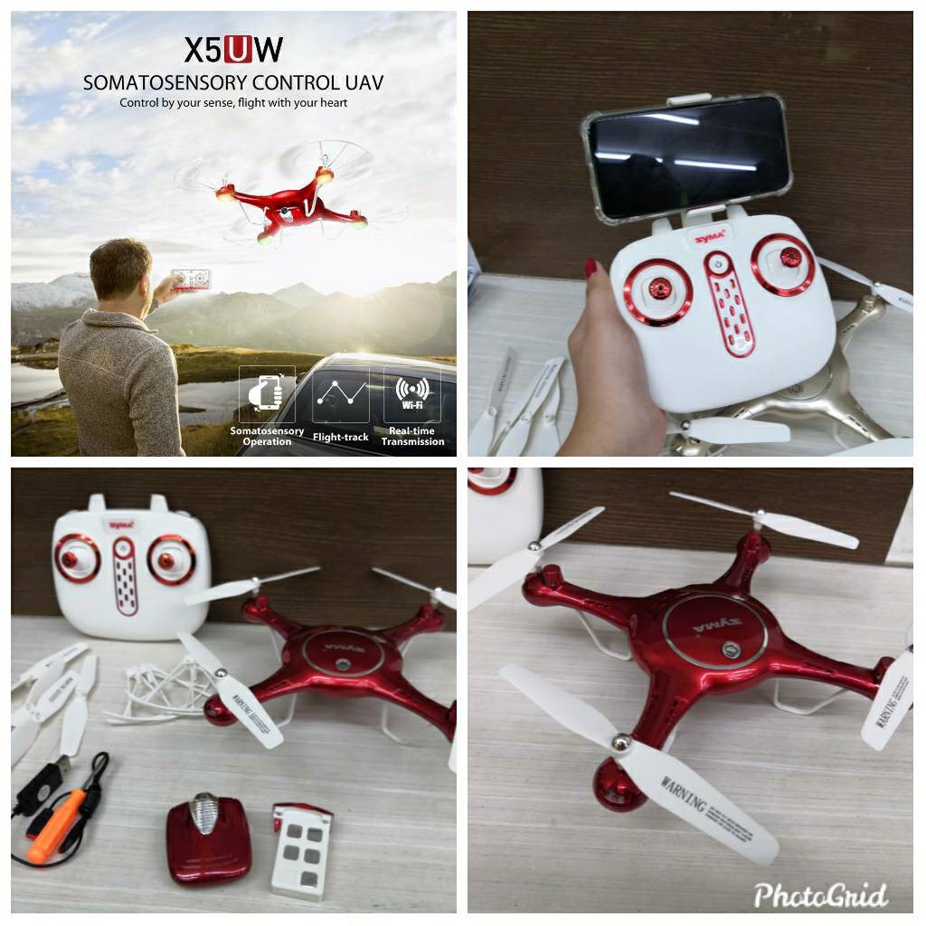 SYMA X5UW โดรน 4ใบพัดติดกล้องความละเอียดสูงHD 2 MP  กันน้ำ พร้อม WIFI/ FPV/  ความถี่2.4GHz 4CH 6-Axi
