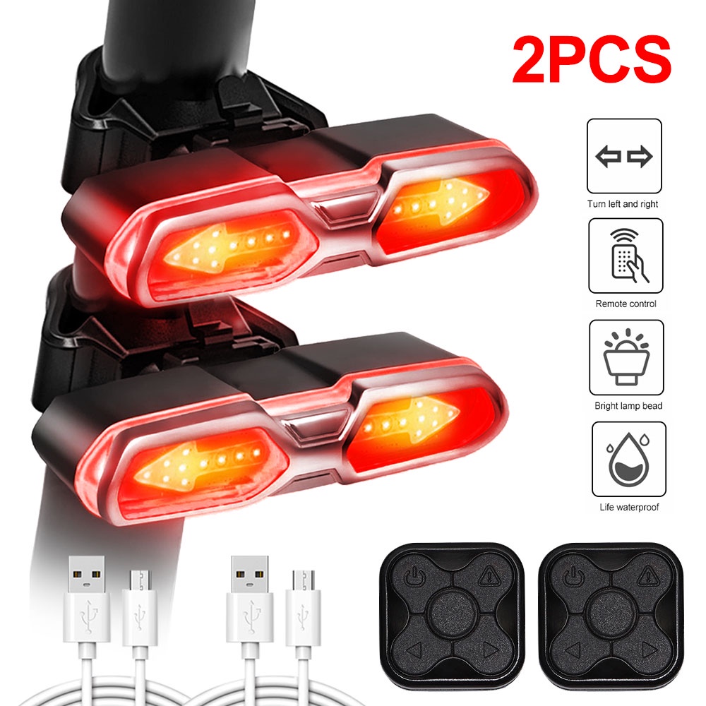 ไฟท้ายจักรยาน MTB แบบชาร์จ USB เพื่อความปลอดภัย พร้อมรีโมตคอนโทรล