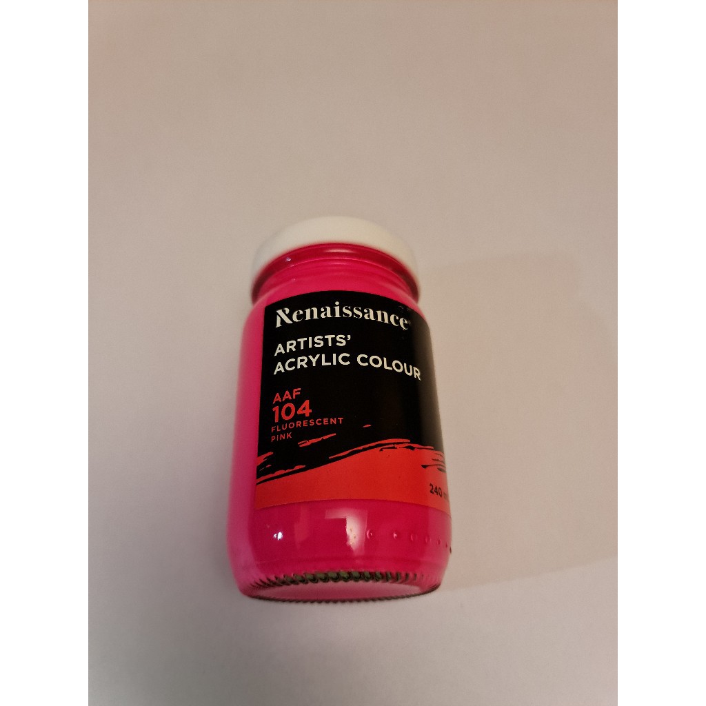 สีอะคริลิคสะท้อนแสง 240 ml. Renaissance Artist's Fluorescent Acrylic colour เกรดอาร์ตติส เรนาซองซ จำนวน 1 ขวด