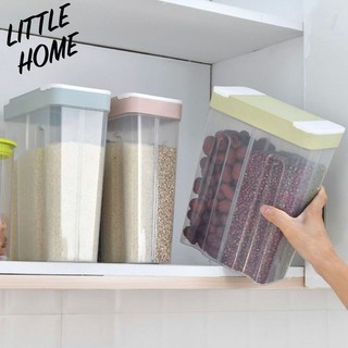 LITTLEHOME 8200 กล่องเก็บธัญพืช กล่องใส่ซีเรียล สามารถแบ่งได้สูงสุด 4 ช่อง กล่องใส่ข้าวสาร กล่องใส่ข้าว ซีเรียล ธัญพืช