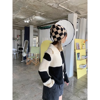 Tinytreetown - Chessboard knit bucket hat