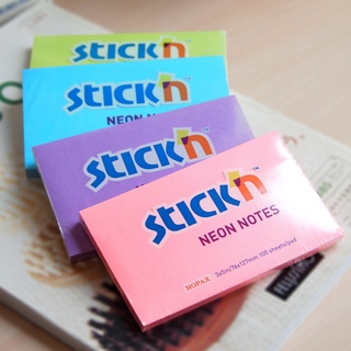 กระดาษโน้ตกาวในตัว STICKN  ขนาด 3x5 นิ้ว สีนีออน