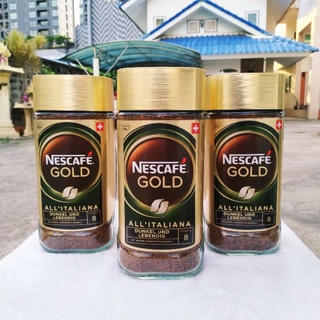 พร้อมส่ง ☕ กาแฟ Nescafe gold de luxe All italiana ☕ โกลด์ ออล อิตาเลียน่า คอฟฟี่ กาแฟสำเร็จรูปชนิดฟรีซดราย 200g.