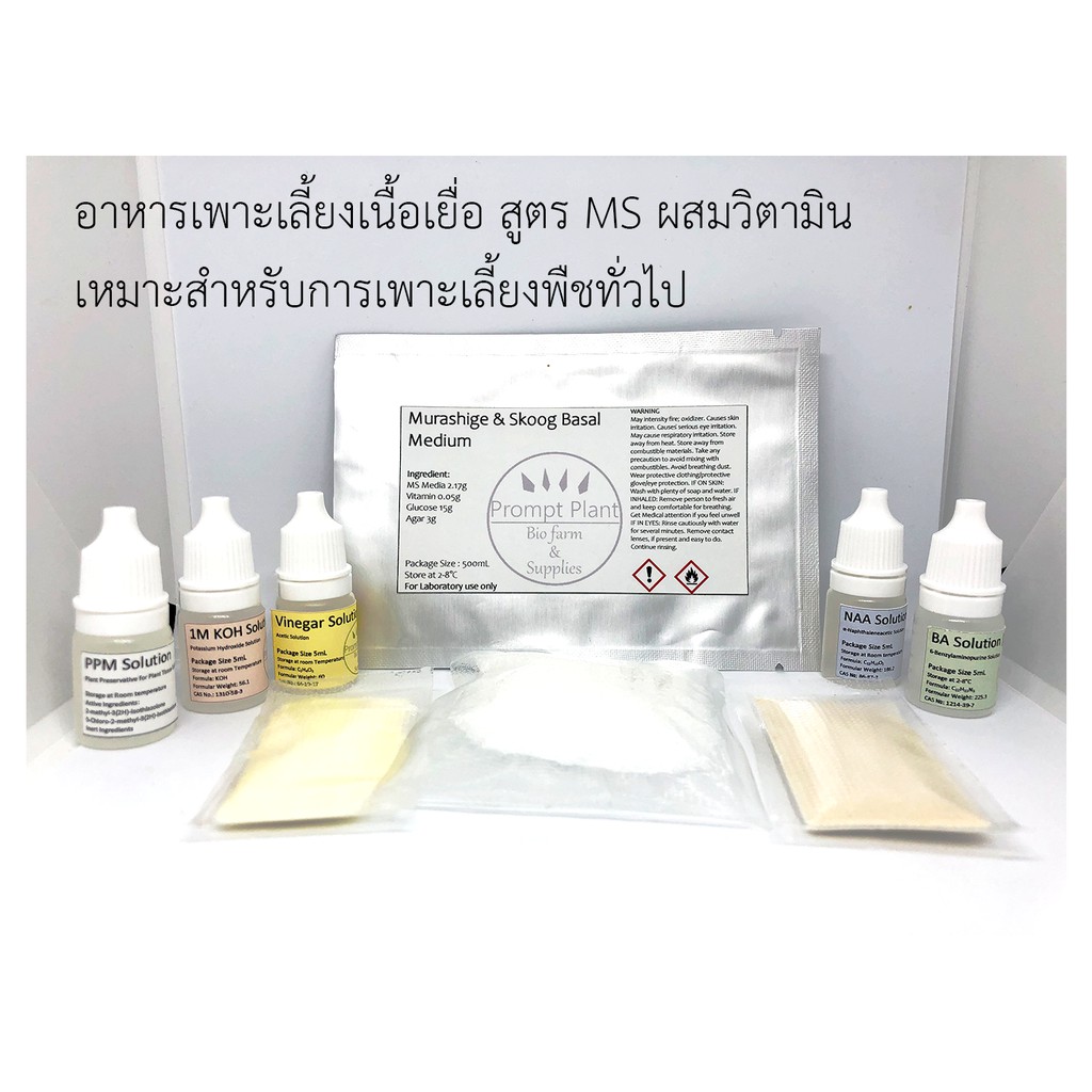 ชุดอาหารเพาะเลี้ยงเนื้อเยื่อกึ่งสำเร็จรูป (ขนาดทดลอง)