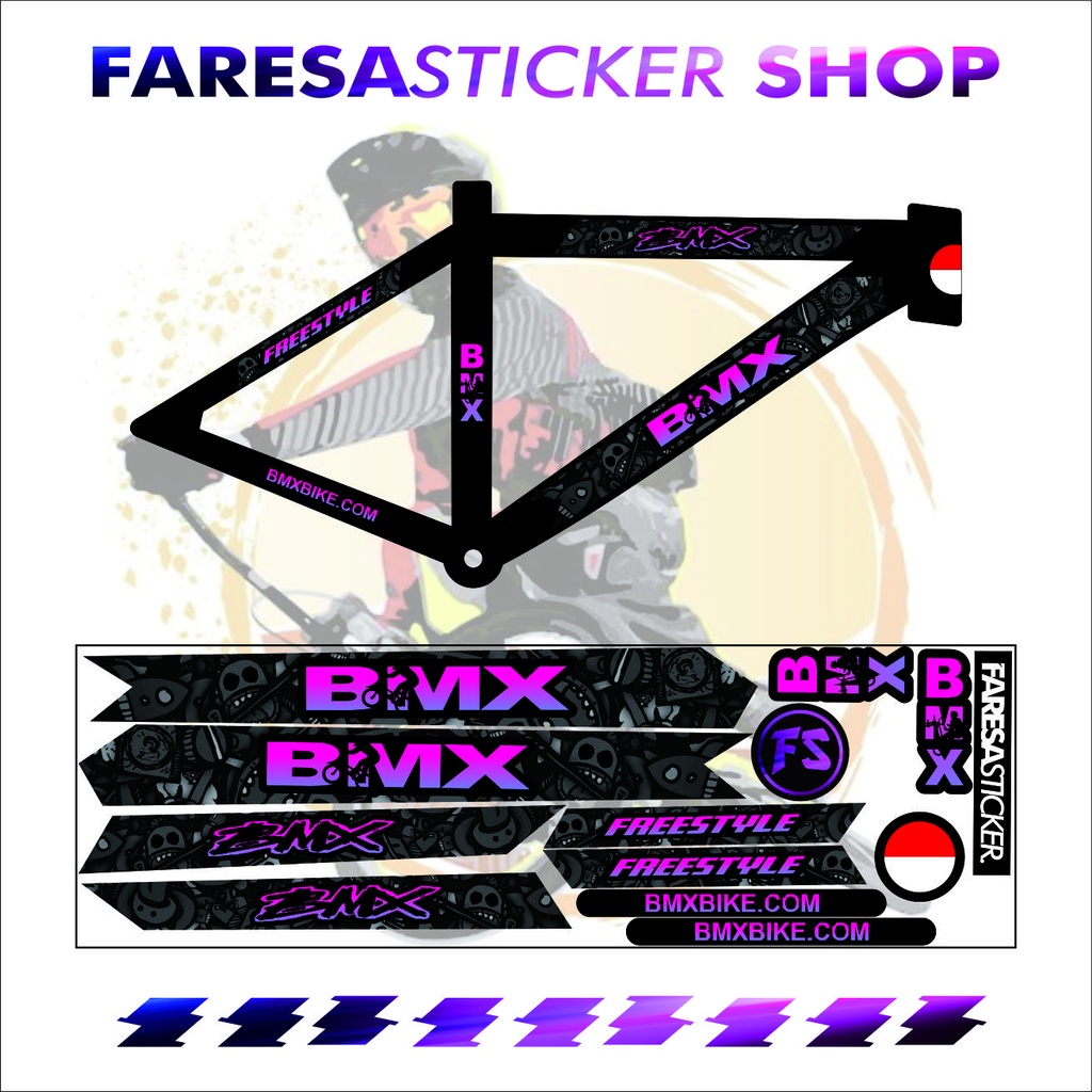 สติ๊กเกอร์จักรยาน Bmx X DOODLE SIMPLE GRADATION