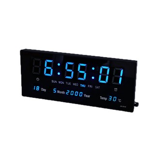 นาฬิกาดิจิตอล Blue LED Calendar Wall Clock JH3615