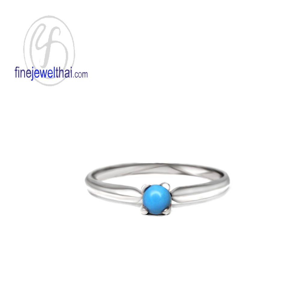 Finejewelthai-แหวนเทอร์ครอยท์-แหวนเงิน-แหวนพลอยแท้-Turquoise-Silver925-Ring-R1183tq