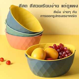 MJY ตะกร้าระบายน้ำ2ชั้น ตะกร้าครัว vegetable washing basket ตะกร้าล้างผักผลไม้ระบายน้ำได้ สะเด็ดน้ำได้อย่างเดียว