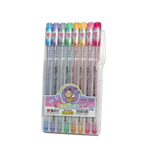 KTS (ศูนย์เครื่องเขียน) ชุดปากกา กากเพชร M&G GP-1311 8 สี