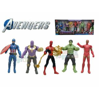 Avengers หุ่นฮีโร่ อเวนเจอร์ 5ตัว (Spiderman ) 12cm