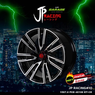 (ส่งฟรี) ล้อแม็ก JP Racing#10 แม็กขอบ 15x7.0 " 4 รู 100 ET+35 สี ดำหน้าเงา (2 วง,4 วง)