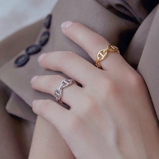 ราคาแหวนแฟชั่น ปรับได้ รูปแบบใหม่ แบบโซ่ล็อค เรียบง่าย สำหรับผู้หญิง(A11-02-2)