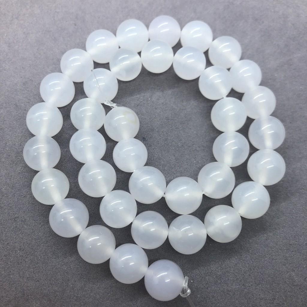 White Agate Onyx Beads อาเกตสีขาวนิลลูกปัด 4-12 มิลลิเมตรรอบธรรมชาติหลวมหิน DIY สำหรับสร้อยข้อมือ