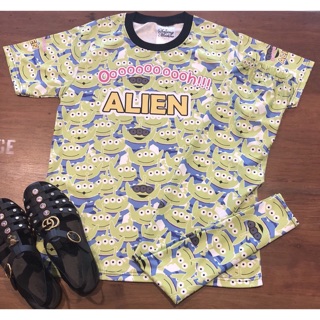 ชุดเซท เสื้อ &amp; กางเกงเลคกิ้ง ลาย ALIEN