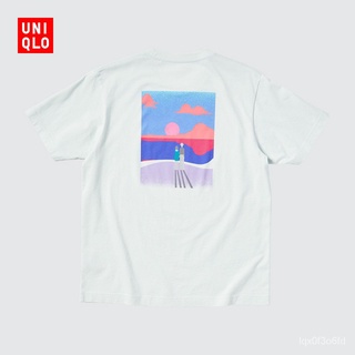 เสื้อยืดผ้าฝ้ายUniqlo Mens/womens Clothing (UT) Short Sleeve T-shirt YOASOBI Printed T-shirt (short Sleeve) UNIQLO6 qe