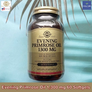 น้ำมันอีฟนิ่งพริมโรสสกัดเย็น Evening Primrose Oil 1300 mg 60 Softgels - Solgar เพื่อสุขภาพของหญิง