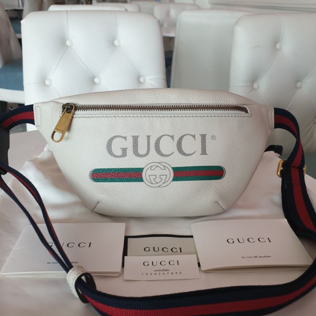 Gucci belt bag mini white color 90" แท้100%