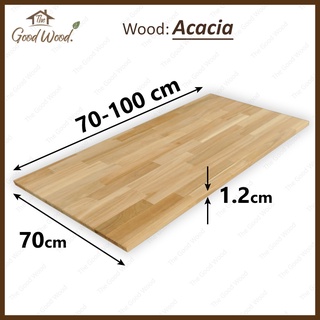 หน้าโต๊ะ ไม้Acacia ต่อตรง 12 mm กว้าง 70 cm. ยาว 70-100 cm.เกรด ต่อตรง ใช้ทำชั้นวางของ งานตกแต่งต่างๆ ท็อปโต๊ะ ไม้DIY