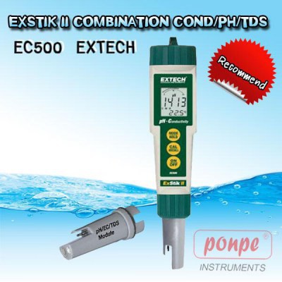 EC500  EXTECH เครื่องวัดความนำไฟฟ้า, TDS, ความเค็ม, PH และอุณหภูมิ[ของแท้ จำหน่ายโดยตัวแทนแต่งตั้ง] ราคา ถูกที่สุด ดีลบีเคเค แกลเลอรีภาพที่ 2