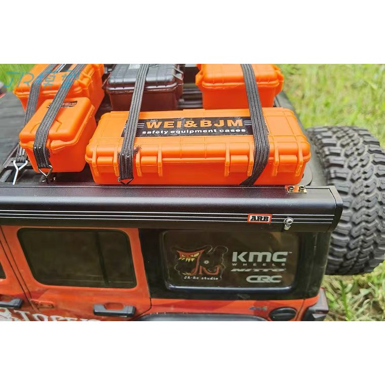 Vano Batteria RC In Plastica Nera Con Cinghie - Alloggiamento Batteria Per Auto Modellismo SCX10 TRX4 D90 1/8 1/10, Dimensioni 145x49x19.5mm - 2