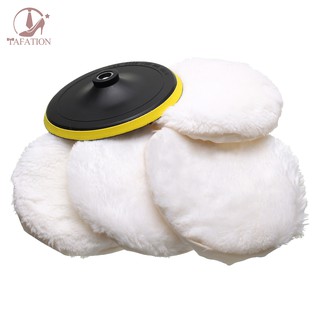 💓5Pcs Polisher/Buffer kit Soft Wool Bonnet Pad White:4 inch