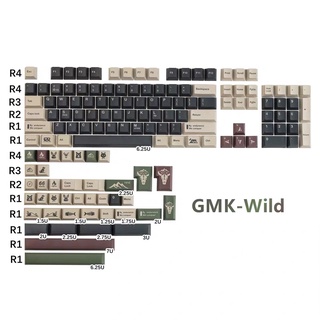 ปุ่มกดคีย์บอร์ดเปล่า 140 คีย์ GMK Wild Cherry Contour PBT 6.25u 7u ISO ขนาดใหญ่ สําหรับคีย์บอร์ดเมคคานิคอล