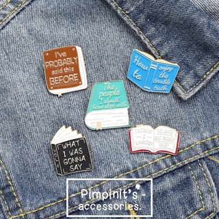 ʕ •ᴥ•ʔ ✿ พร้อมส่ง : เข็มกลัดเซ็ทหนังสือห้าเล่ม | Five Books Enamel Brooch Pin Set.