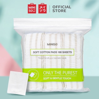 MINISO สำลีแผ่น เช็ดเครื่องสำอาง ทำความสะอาดหน้า สำลีแผ่น แยกชั้น 180 แผ่น/240 แผ่น สำลีเช็ดเครื่องสำอาง