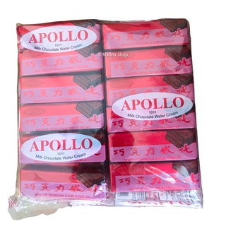 ช็อคแดง Apollo Chocolate Wafer เวเฟอร์เคลือบช็อคโกแลต แพ็ค48ชิ้น ช็อกโกแลต ช็อคโกแลต เวเฟอร์ apollo ช็อคโกแลตมาเลเซีย