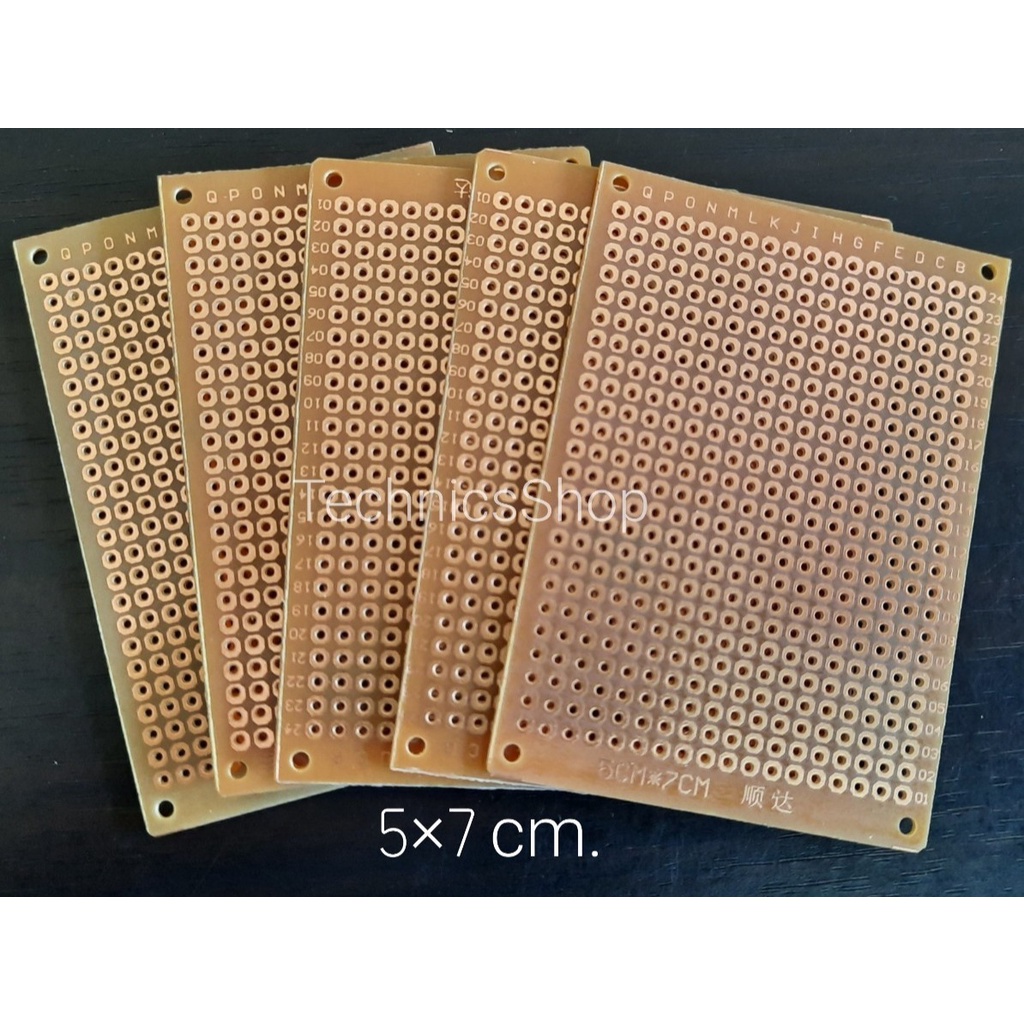 แผ่นปริ๊นอเนกประสงค์ ปริ๊นไข่ปลาขนาด 5x7cm. Prototype PCB Board จำนวน 10แผ่น