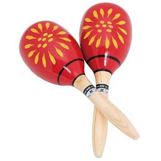 Kikutani maracas egg type 1 pair Diameter 86 mm Total length 268 mm MA - 3300 Red (red)