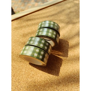 🟩 GREEN PLAID WASHI TAPE วาชิเทป เทป ลาย ตาราง สีเขียว🟩