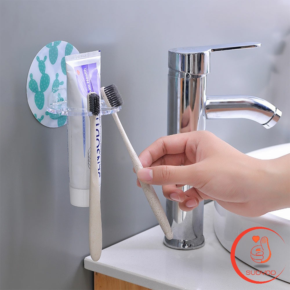 ที่วางแปรงสีฟันติดผนัง กันน้ำ ไม่ต้องเจาะ รับน้ำหนักได้มาก Toothbrush holder