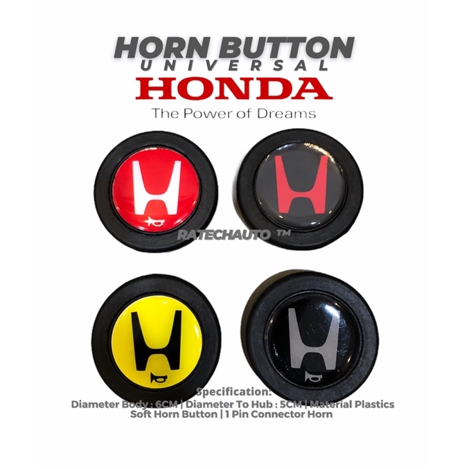 ปุ่มแตร STEERING WHEEL HONDA JDM-TOMBOL HONDA RACING STEERING HORN-JD RACING STIR KNOB HORN
