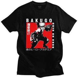 [100% Cotton] เสื้อยืดคอกลม แขนสั้น ผ้าฝ้าย พิมพ์ลายอนิเมะ Bakugo Katsuki Boku No Hero Academia แฟชั่นฤดูร้อน สําหรับผู้