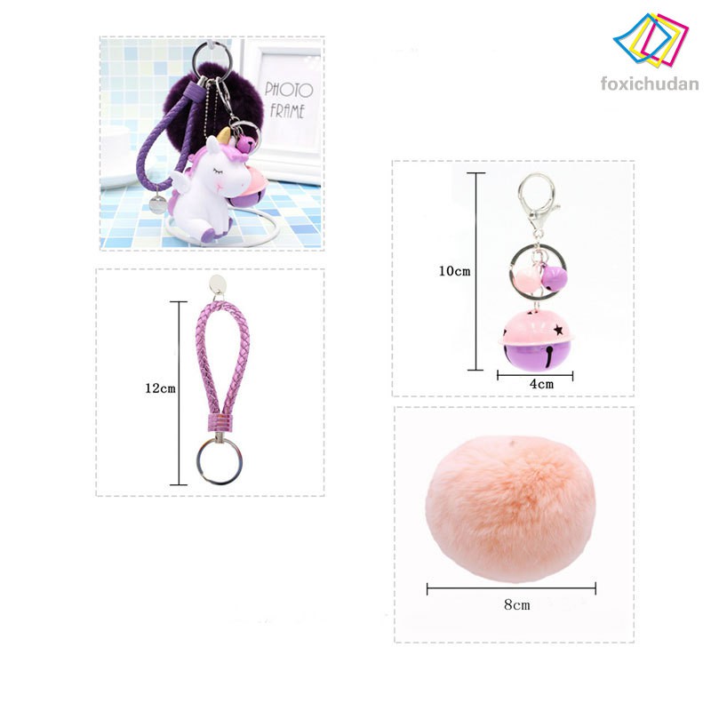 Mini Unicorn Toy Figure Keychain Cute Unicorn Plush Keychain for Women ...