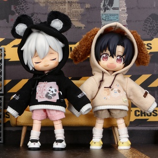 Ob11 เสื้อกันหนาว มีฮู้ด ลาย YMY molly GSC Nendoroid obitsu11 UFdoll 1/12 BJD BODY9