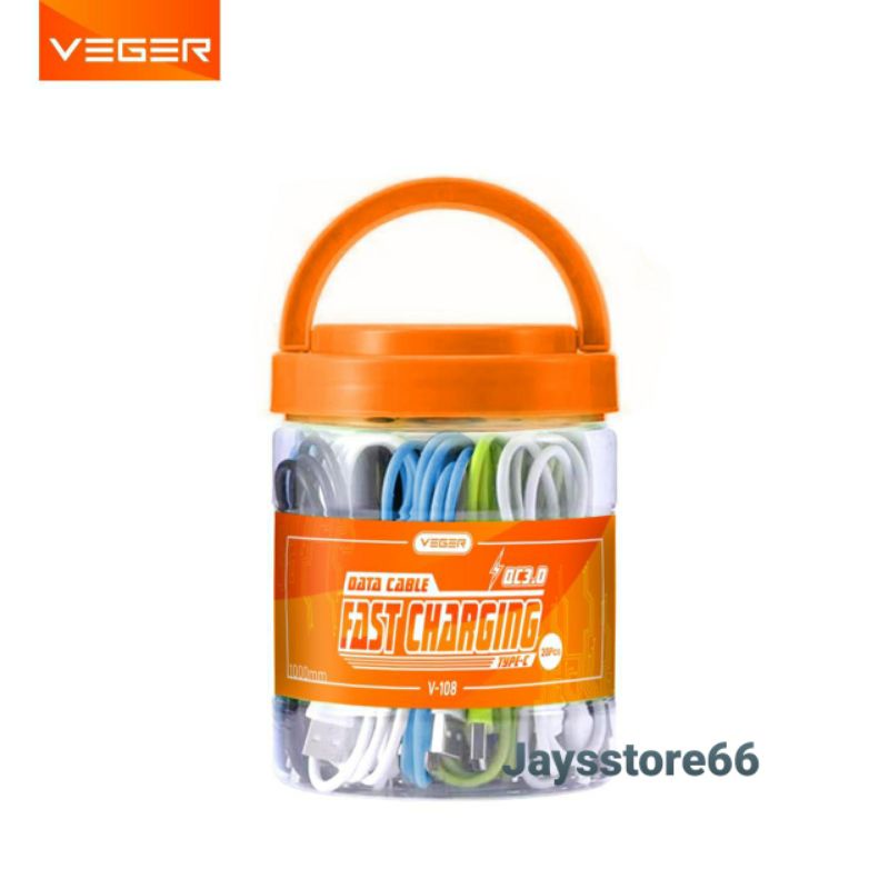 สายชาร์จข้อมูล Veger Fash TYPE C QC 3.0 V108 (1 ช่องมี 20 ชิ้น)