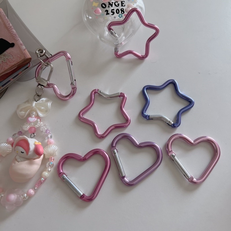 ✨🎀[พร้อมส่ง]พวงกุญแจหัวใจ ตะขอหัวใจ ตะขออลูมิเนียม ตะขอแขวน