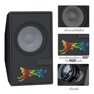 ลําโพงคอมพิวเตอร์ แบบมีสาย Aux 3.5 มม. พร้อมซับวูฟเฟอร์ LED สําหรับ PC เบส ขนาดเล็ก 2 ชิ้น