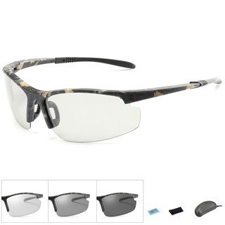 แว่นตากันแดดสําหรับผู้ชายผู้หญิงเลนส์ Polarized ลายพรางเหมาะกับการขี่รถจักรยานเล่นกีฬา