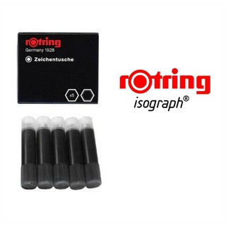 Ink Tube หมึกหลอด หมึกหลอดเขียนแบบ Rotring Isograph สีดำ germany1928 (5หลอด/กล่อง)