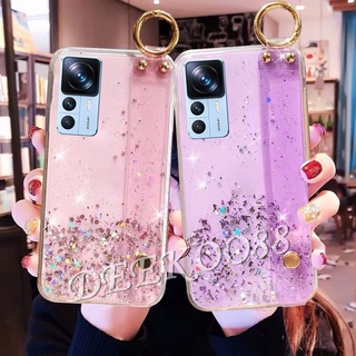 เคสโทรศัพท์มือถือ TPU นิ่ม แบบใส ลายดาวอวกาศ พร้อมสายคล้องมือ สําหรับ Xiaomi Mi 12T Pro 12 Lite POCO M5 M5S M4 5G C40 Redmi 10 5G 10A 4G