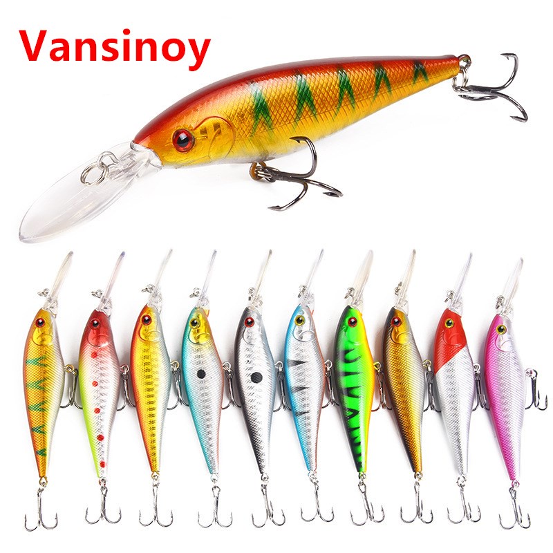 Vansinoy เหยื่อตกปลา รูปตาปลาซิว 3D 11 ซม. 9.5 กรัม พร้อมตะขอแหลม สีแดง สําหรับตกปลาเทราท์ ปลาเทราท์ วอลเลย์ เบส น้ําเค็ม