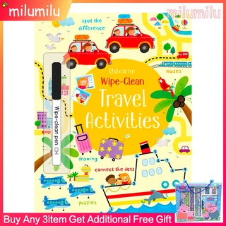 Usborne Wipe Clean Travel Activities  for Childrens เช็ดออกกิจกรรมท่องเที่ยวต้นฉบับภาษาอังกฤษหนังสือสำหรับเด็ก