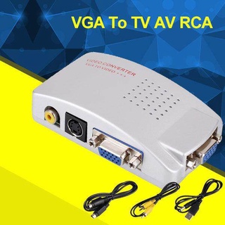 ตัวแปลง VGA เป็น AV ประกอบด้วย RCA เอส - วิดีโออะแดปเตอร์แปลงสัญญาณพีซีไปยังทีวี (เงิน)