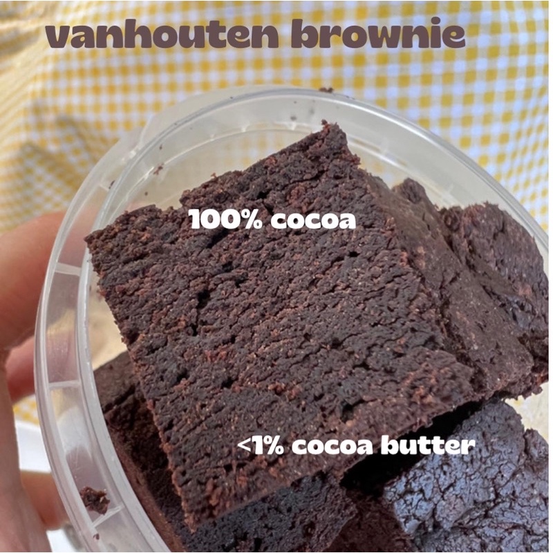 Vanhouten brownie ❌ไม่เนย นม มาการีน ✅ มีคาร์บ ✅ โกโก้พรีเมียมไขมันน้อยกว่า 1% ‼️ เคลมสินค้าให้ 1 ครั้ง กรณีที่มีปัญหา