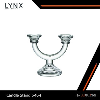 JJGLASS - (LYNX) Candle Stand 5464 - เชิงเทียน ลายคริสตัล เนื้อใส