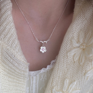 #New Arrival# Simple Silver Crystal Branches Flower Pendant Necklace Newest Simple Necklace for Women